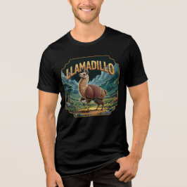 Llamadillo Illustration Combo Creature Funny Tri-Blend Shirt