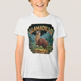 Llamadillo Illustration Combo Creature Funny Tri-Blend Shirt