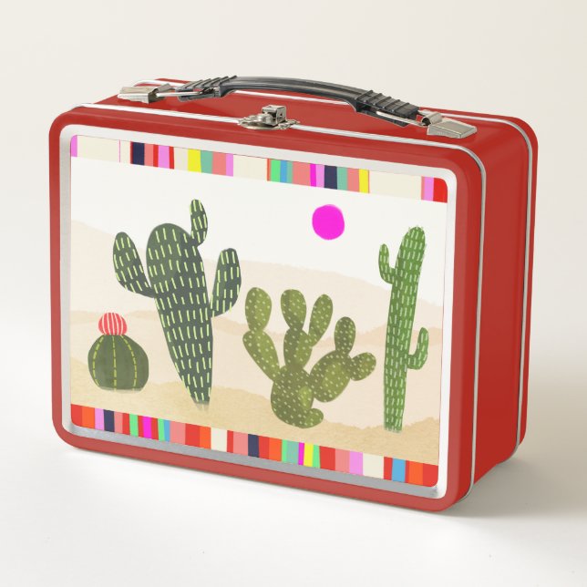 Llamarama Cactus Collection Metall Brotdose (Vorderseite)