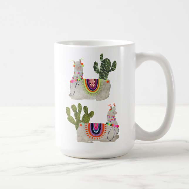 Llamarama Collection | Llamas lächeln Kaffeetasse (Rechts)