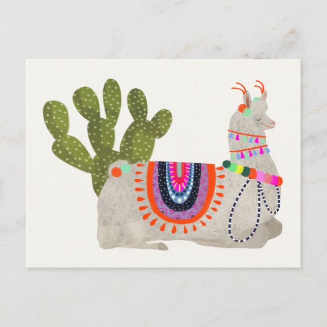 Llamarama Collection | Llamas lächeln Postkarte (Vorderseite)