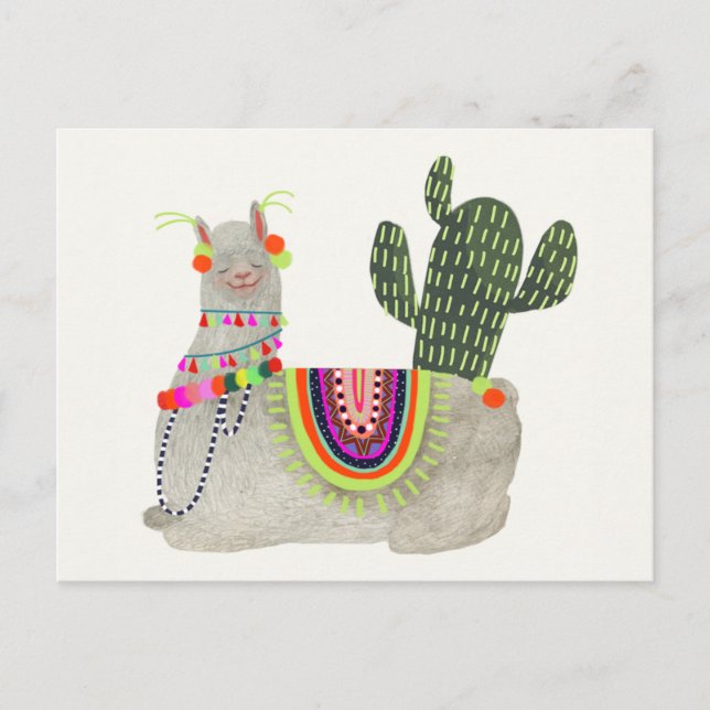 Llamarama Collection | Llamas lächeln Postkarte (Vorderseite)