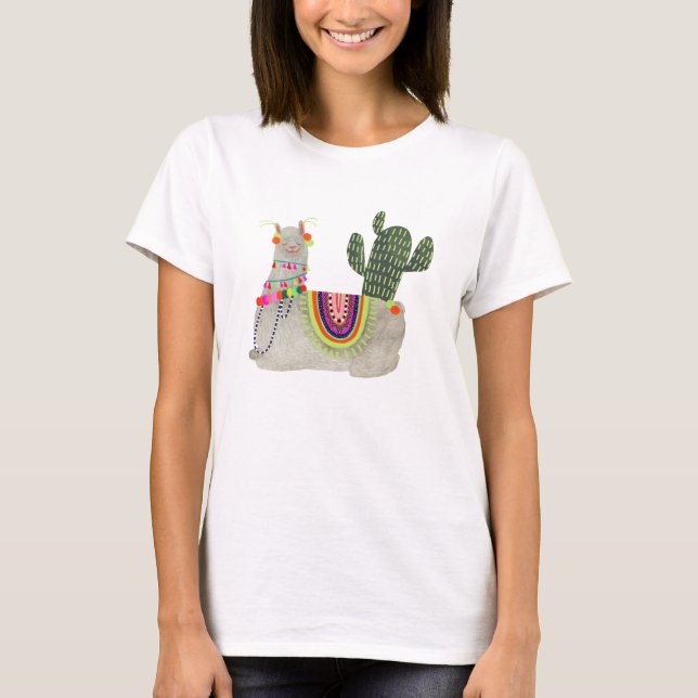 Llamarama Collection | Llamas lächeln T-Shirt (Vorderseite)