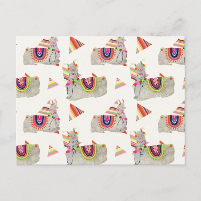 Llamarama Collection Muster II Postkarte (Vorderseite)