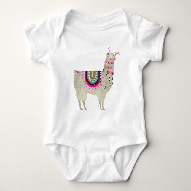 Llamarama Collection | Niedlich Lllamas Baby Strampler (Vorderseite)
