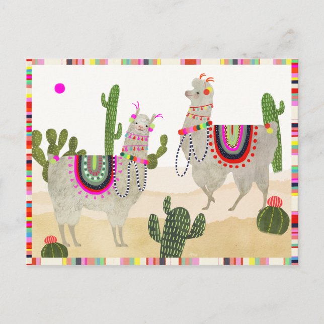 Llamarama Collection | Niedlich Lllamas Postkarte (Vorderseite)