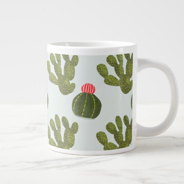 Llamarama Collection | Niedliches Kaktusmuster Jumbo-Tasse (Rechts)