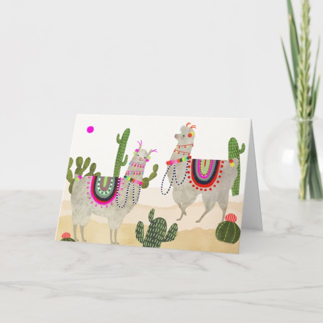 Llamarama Sammlung | niedliches Lllamas Karte (Vorderseite)