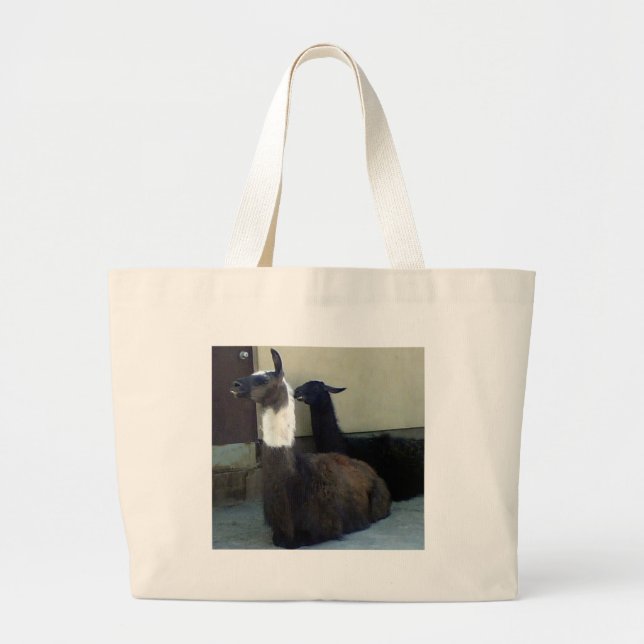 Llamas als Zoobild Jumbo Stoffbeutel (Vorne)