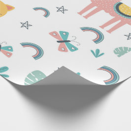 Llamas Cats Alapaca Pink Girly Animals Boho Geschenkpapier