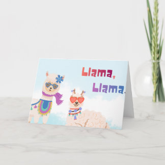 Llamas Celebrating Birthmamas Karte