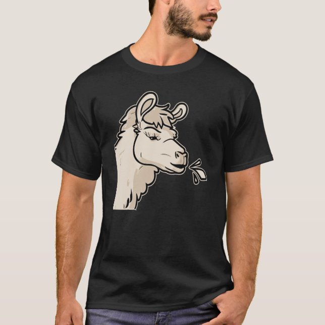 Llamas Cheeky Spitting Llama T-Shirt (Vorderseite)
