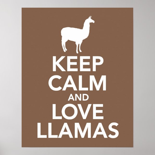 Llamas-Druck oder -Poster behalten und Liebe Llama Poster (Vorne)