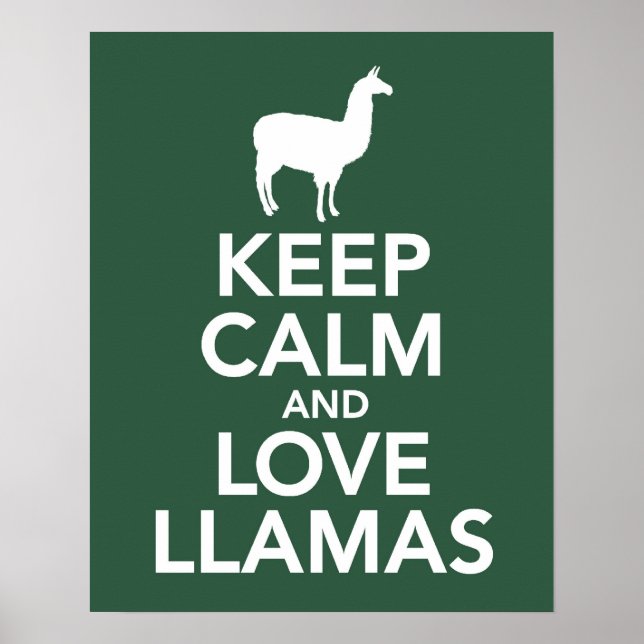 Llamas-Druck oder -Poster behalten und Liebe Llama Poster (Vorne)