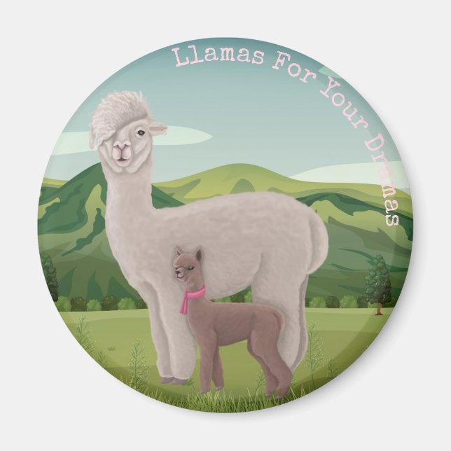 Llamas für deine Dramen Magnet (Vorne)