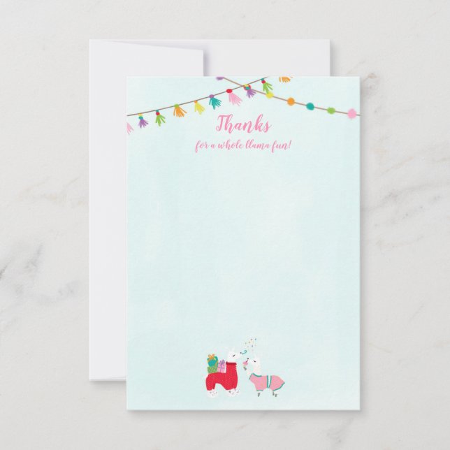 Llamas in Pajamas Slumber-Party Dankeskarte (Vorderseite)