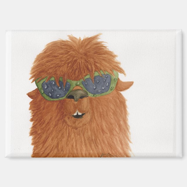 Llamas in Shades: April Magnet 3.5"x2.5" (Vorderseite)