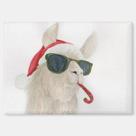 Llamas in Shades: Dezember Magnet 3,5"x2,5"