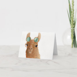 Llamas in Shades: Grußkarte 4 September"x5,6" Feiertagskarte