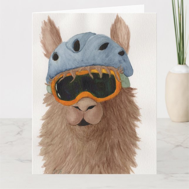 Llamas in Shades: Januar Grußkarte 8.5"x11" Dankeskarte (Vorderseite)