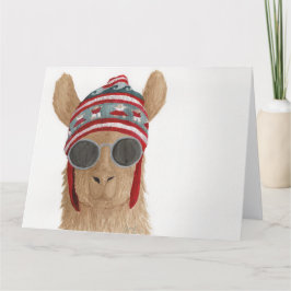 Llamas in Shades: Juli Grußkarte 8.5"x11" Dankeskarte