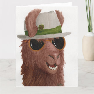 Llamas in Shades: März Grußkarte 8.5"x11" Dankeskarte