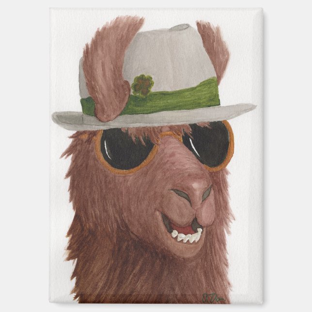 Llamas in Shades: März Magnet 2.5"x3.5" (Vorderseite)