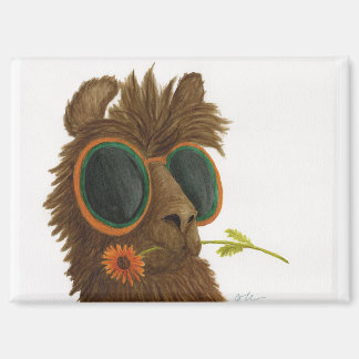 Llamas in Shades: May Magnet 3.5"x2.5"