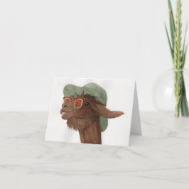 Llamas in Shades: November Grußkarte 4"x5.6" Feiertagskarte