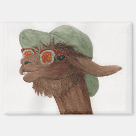 Llamas in Shades: November Magnet 3.5"x2.5"