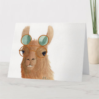 Llamas in Shades: September Grußkarte 8.5"x11" Dankeskarte