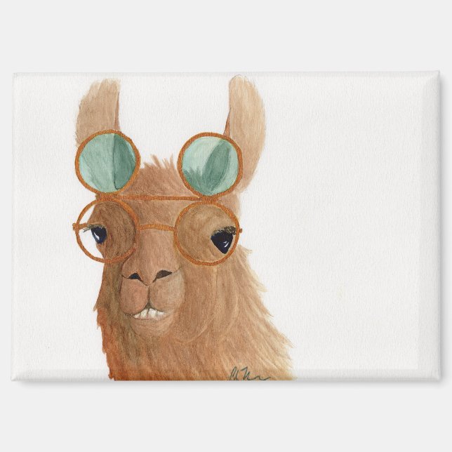 Llamas in Shades: September Magnet 3.5"x2.5" (Vorderseite)