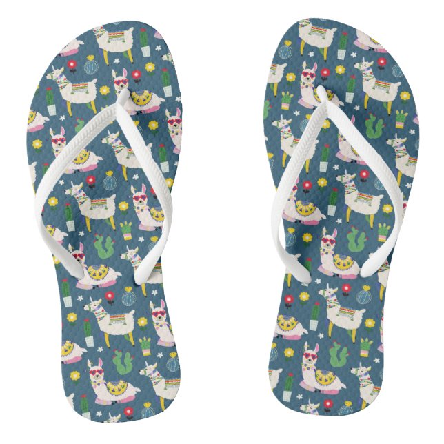 Llamas in Sonnenbrillen Muster Flip Flops (Fußbett)