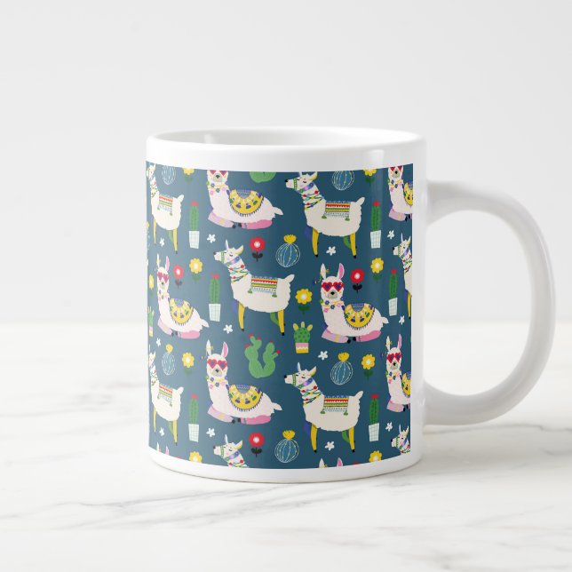 Llamas in Sonnenbrillen Muster Jumbo-Tasse (Rechts)