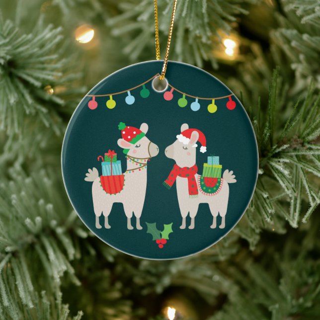 Llamas Keramik Ornament (Baum)