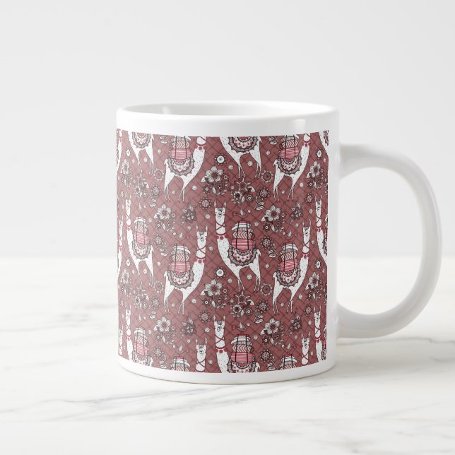 Llamas-Muster Jumbo-Tasse (Rechts)