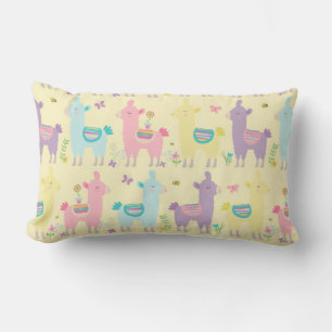 Llamas Pink Gelbes Lila Kinderzimmer Kleinkind Lendenkissen