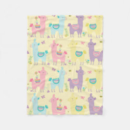Llamas rosa, gelb Lila Niedlich Adorable Fleecedecke
