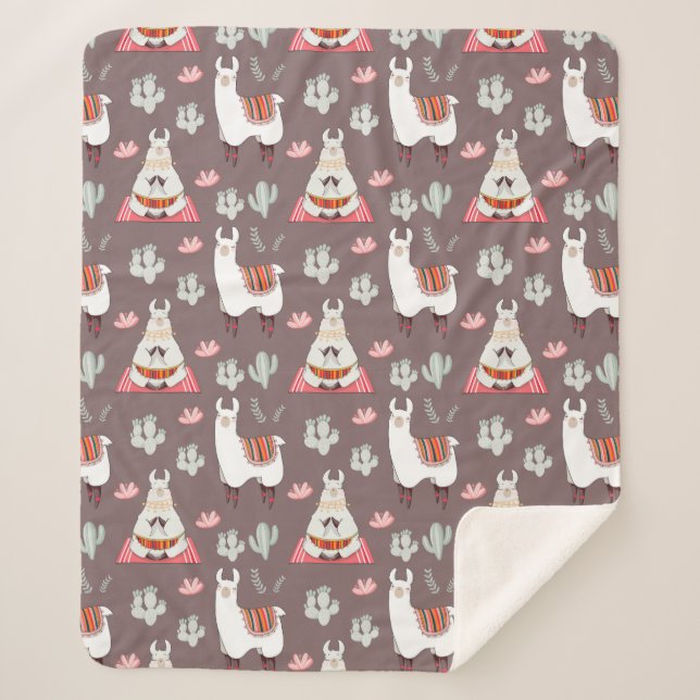 Llamas Sherpa Blanket Sherpadecke (Vorderseite)