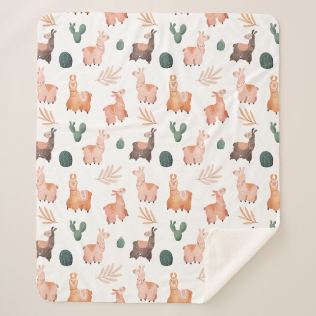 Llamas Sherpa Blanket Sherpadecke (Vorderseite)