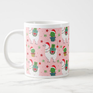 Llamas und Cacti Weihnachtsmuster Jumbo-Tasse