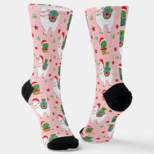 Llamas und Cacti Weihnachtsmuster Socken