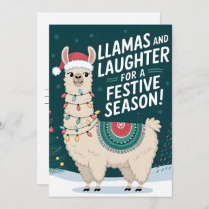 Llamas und Feiertage - Weihnachtskarte Feiertagskarte