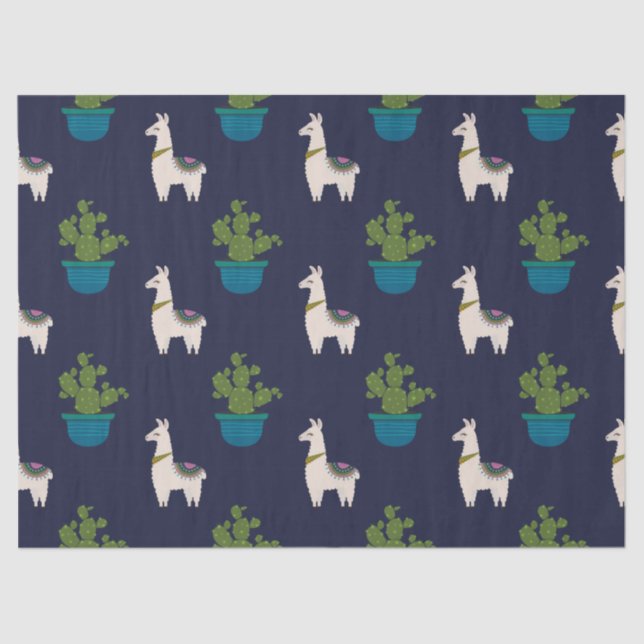 Llamas und Kakteen über den Zerfall der Marine Seidenpapier (Vorderseite)