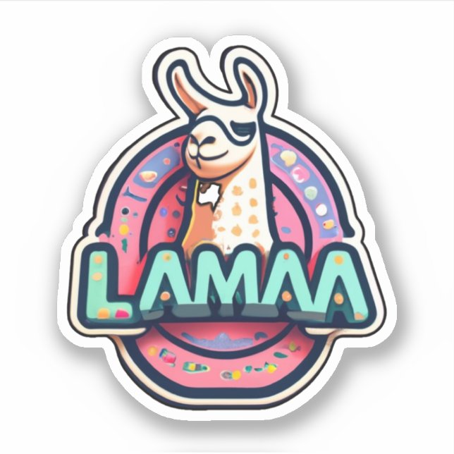 Llamas und Lachen Dekorieren mit Lama Stickern Aufkleber (Vorderseite)