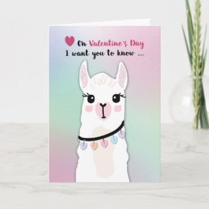 Llamas Valentinstag Herz Karte