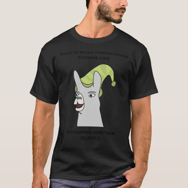 Llamas with Hats - "Das ist Vergebung  T-Shirt (Vorderseite)