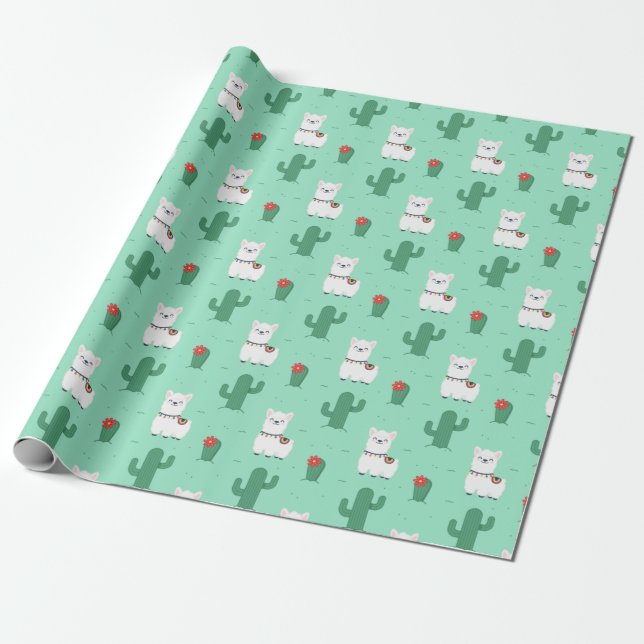Llamas Wrapping Paper Geschenkpapier (Ungerollt)