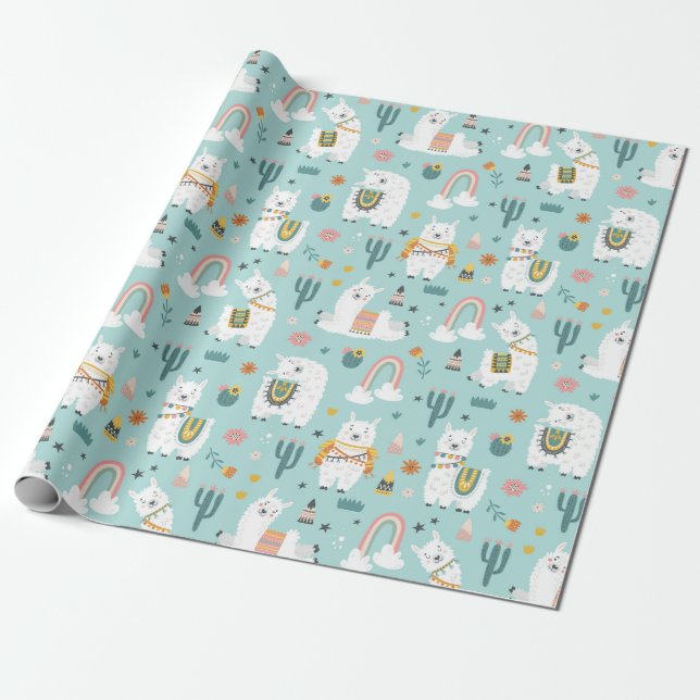 Llamas Wrapping Paper Geschenkpapier (Ungerollt)