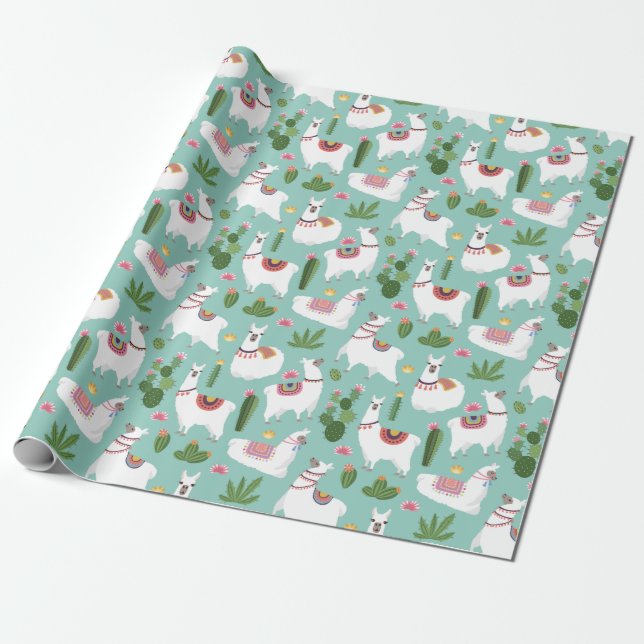 Llamas Wrapping Paper Geschenkpapier (Ungerollt)